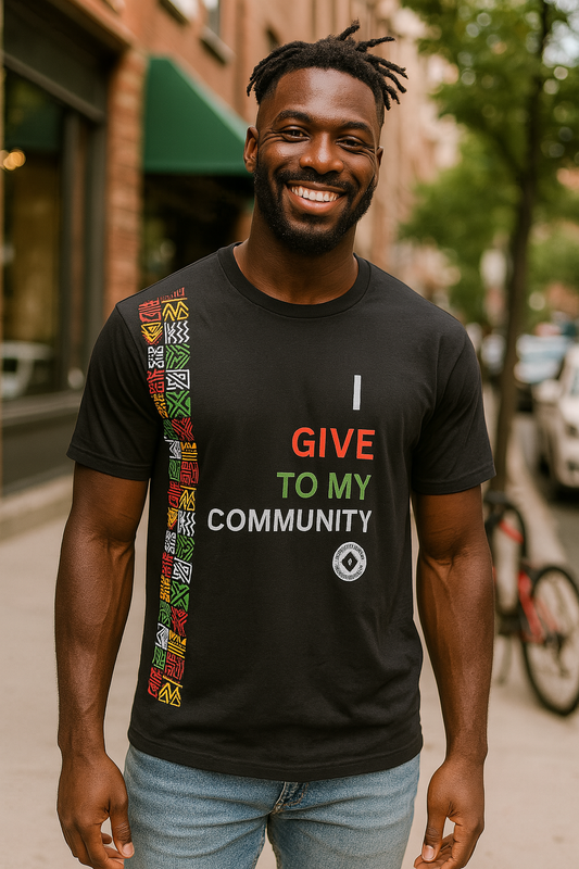 I GIVE TO MY COMMUNITY - 1 VERT STRIP  - African inspired