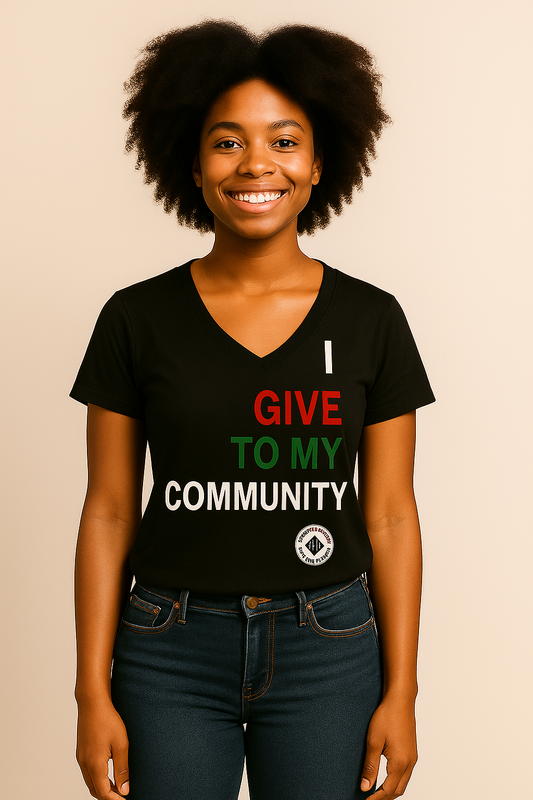 I GIVE TO MY COMMUNITY  - V-Neck - SBC Statement Tee